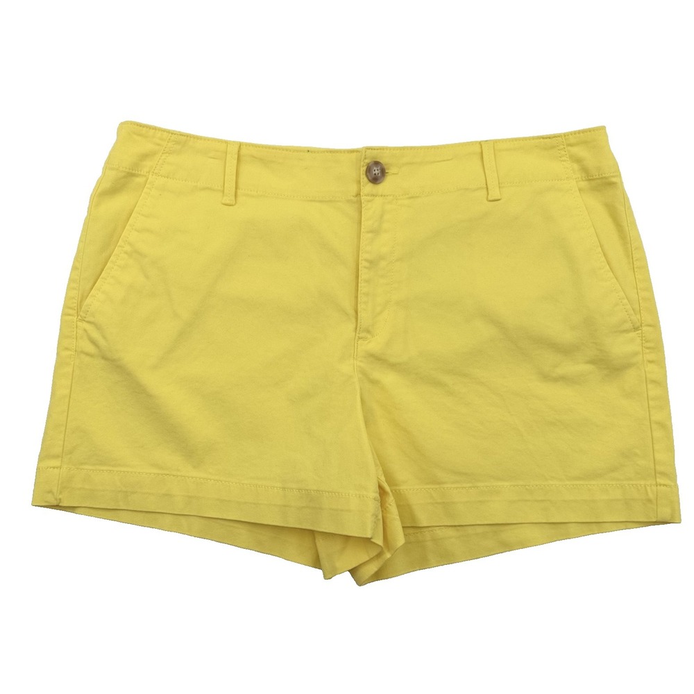 LOFT Monroe 4" Shorts‎ Size 14 Yellow Cotton Stretch Chino Summer NWT Preppy